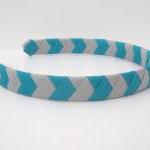 Grey Chevron Headband: half..