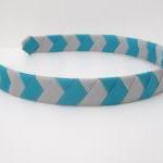 Grey Chevron Headband: half..
