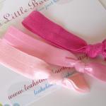 Pink Hair Ties: set of thre..