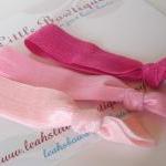Pink Hair Ties: set of thre..