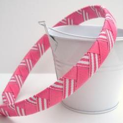 Pink Chevron Headband 